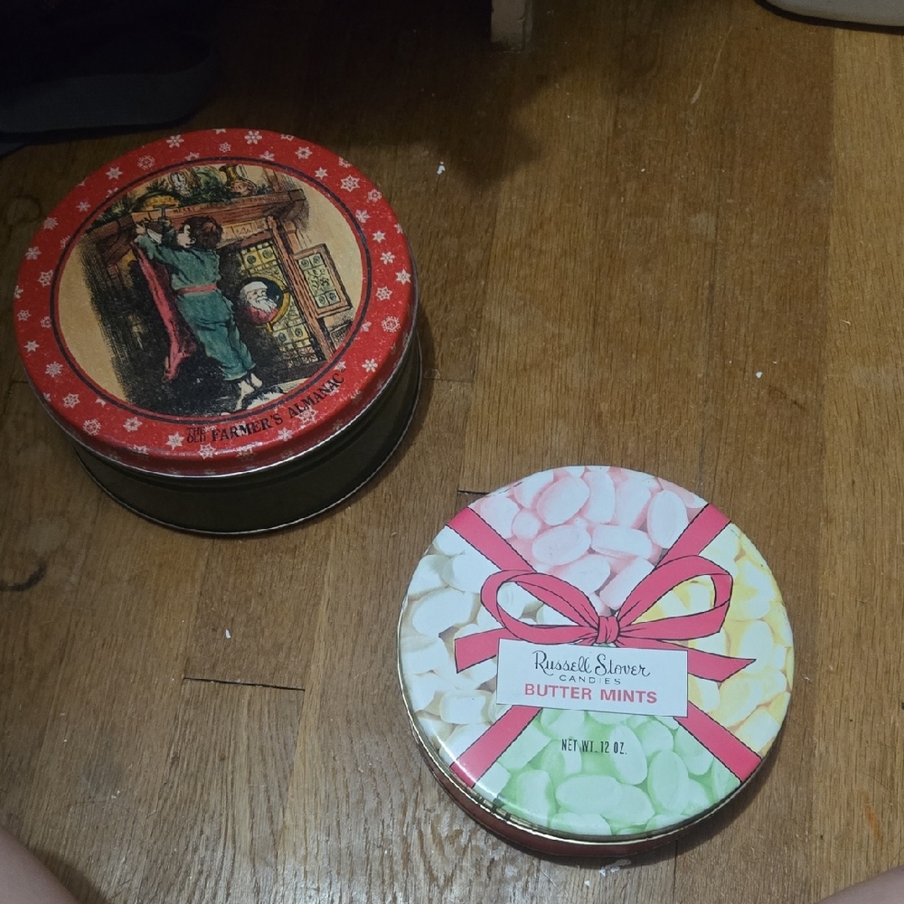 Vintage Red and Pink Holiday Tins